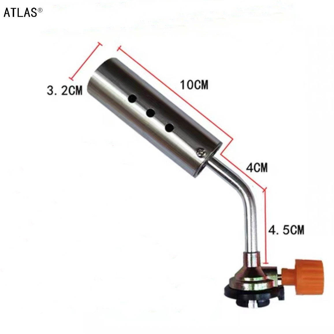 Stainless steel flamethrower head, clamp-type gas cylinder igniter, household pig hair burner burner, flame gun head accessories details Picture