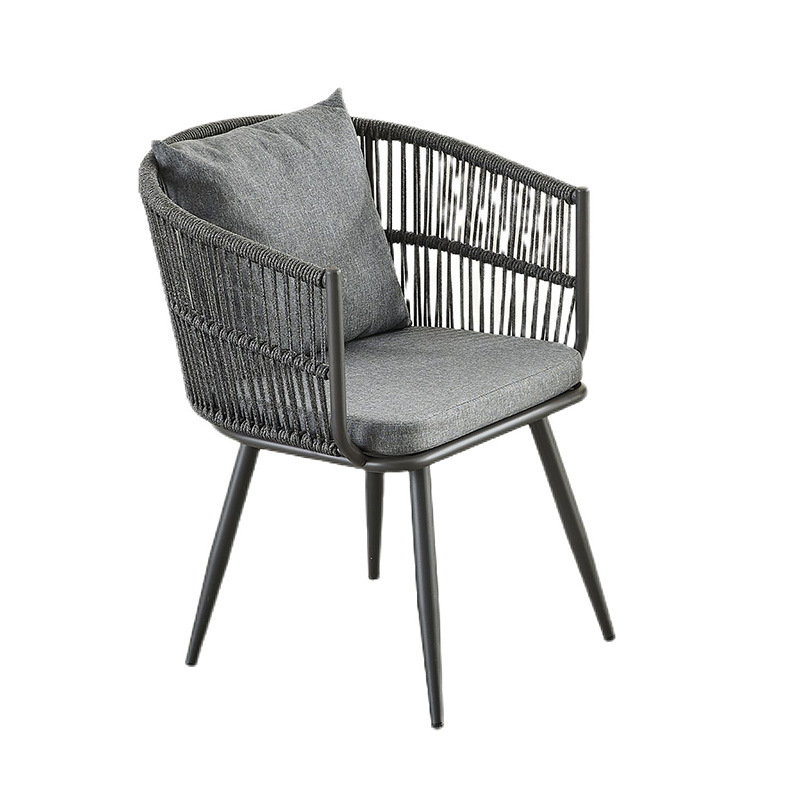 户外藤椅桌椅设计师休闲阳台庭院花园单人椅子时尚餐厅藤编椅组合白底实物图