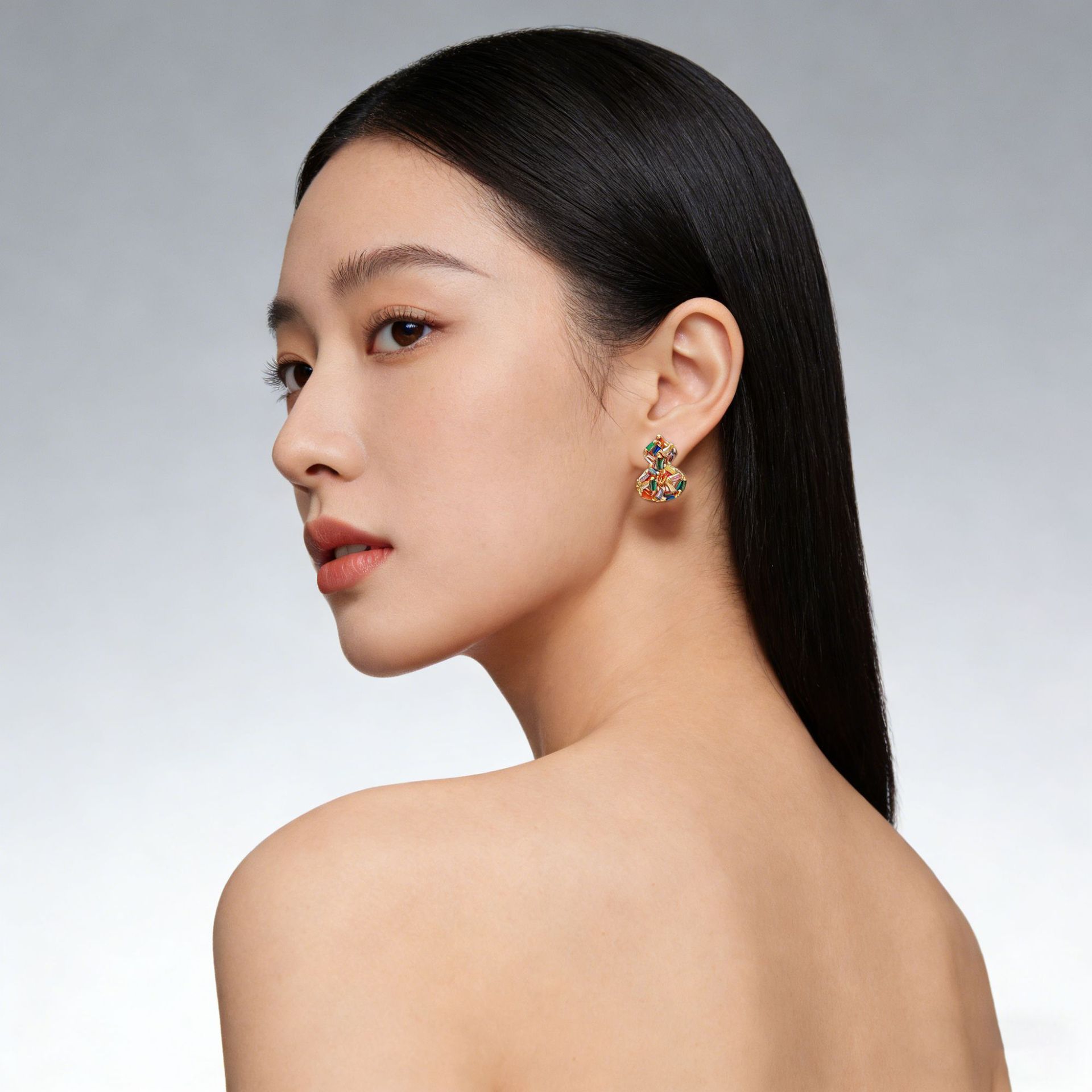 Hyacinth moda ligera extravagancia superflash color zircon calabaza pendientes de alta sensibilidad pendientes de temperamento únicos hermosos gigantes de buen aspecto auricular Specification image