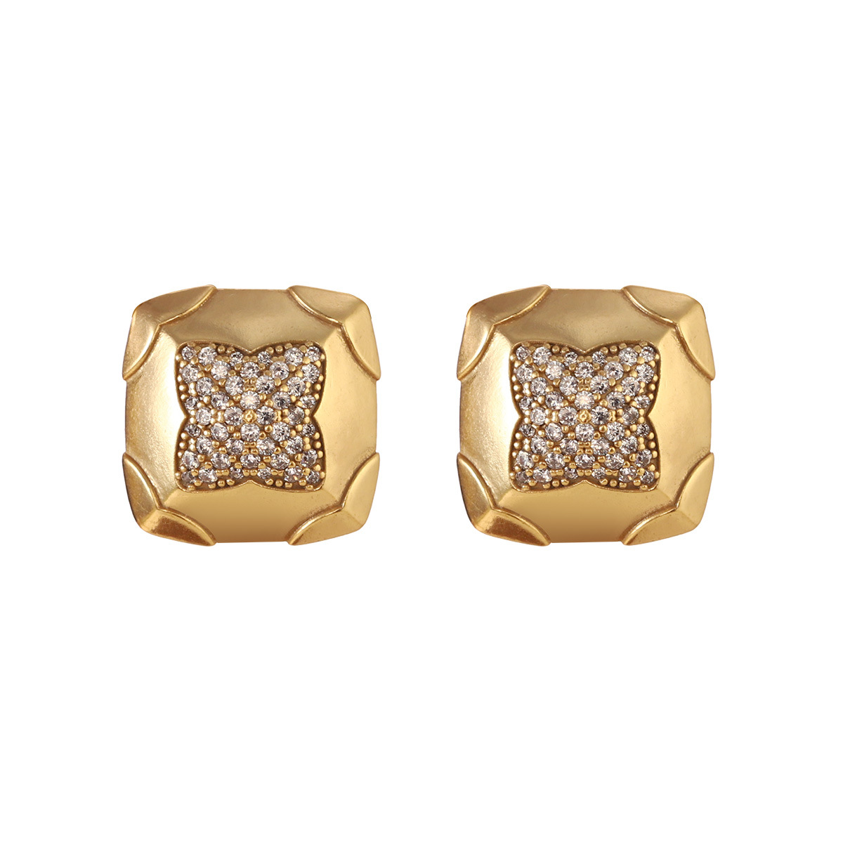 New vintage earrings with a European and American court style and Russian gold, featuring tassels and pearl tiger eyes, are high-end earrings with a sense of design Item Picture