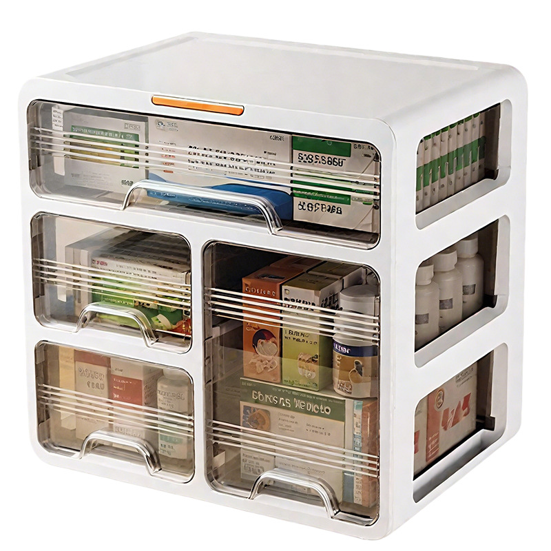 Transparent medicine box, household drawer-type medicine storage box, large-capacity household medicine box, multi-layer storage cabinet for commonly used medicines Item Picture