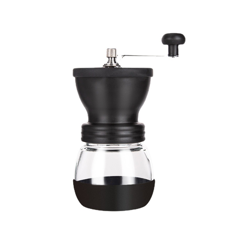 Manual coffee grinder, coffee bean grinder, glass full-body washing crusher, grinding machine, hand-cranked coffee machine Application Scenario