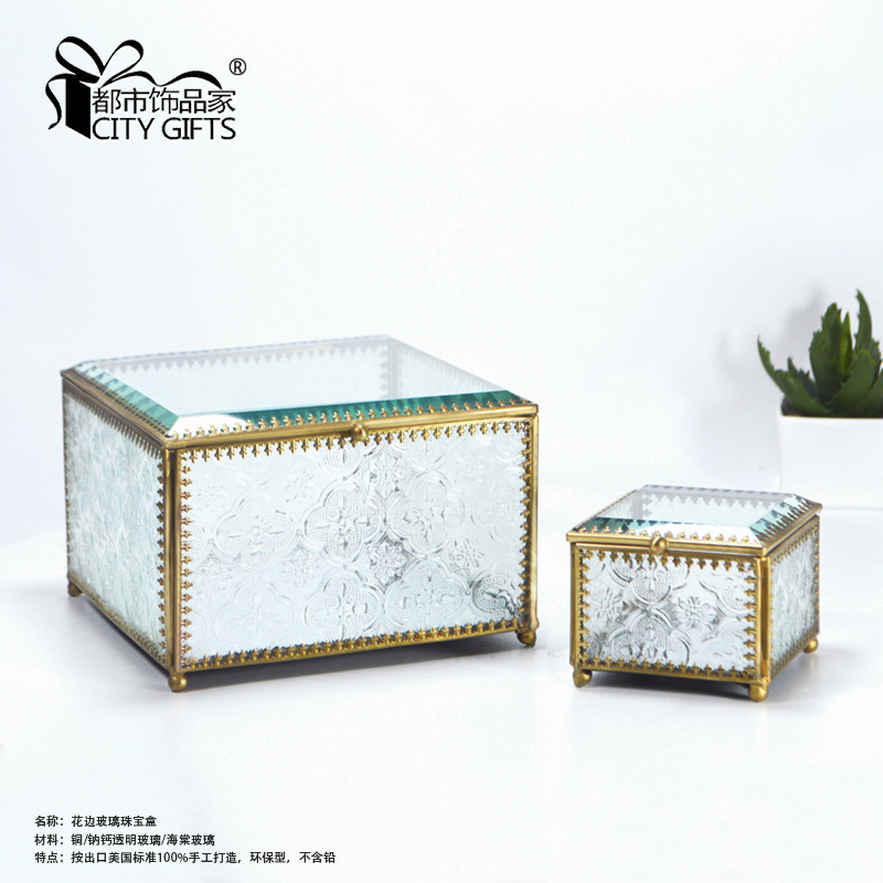 Customized edge-ground glass jewelry boxes, crystal glass accessory boxes and various glass handicrafts from the original manufacturer details Picture