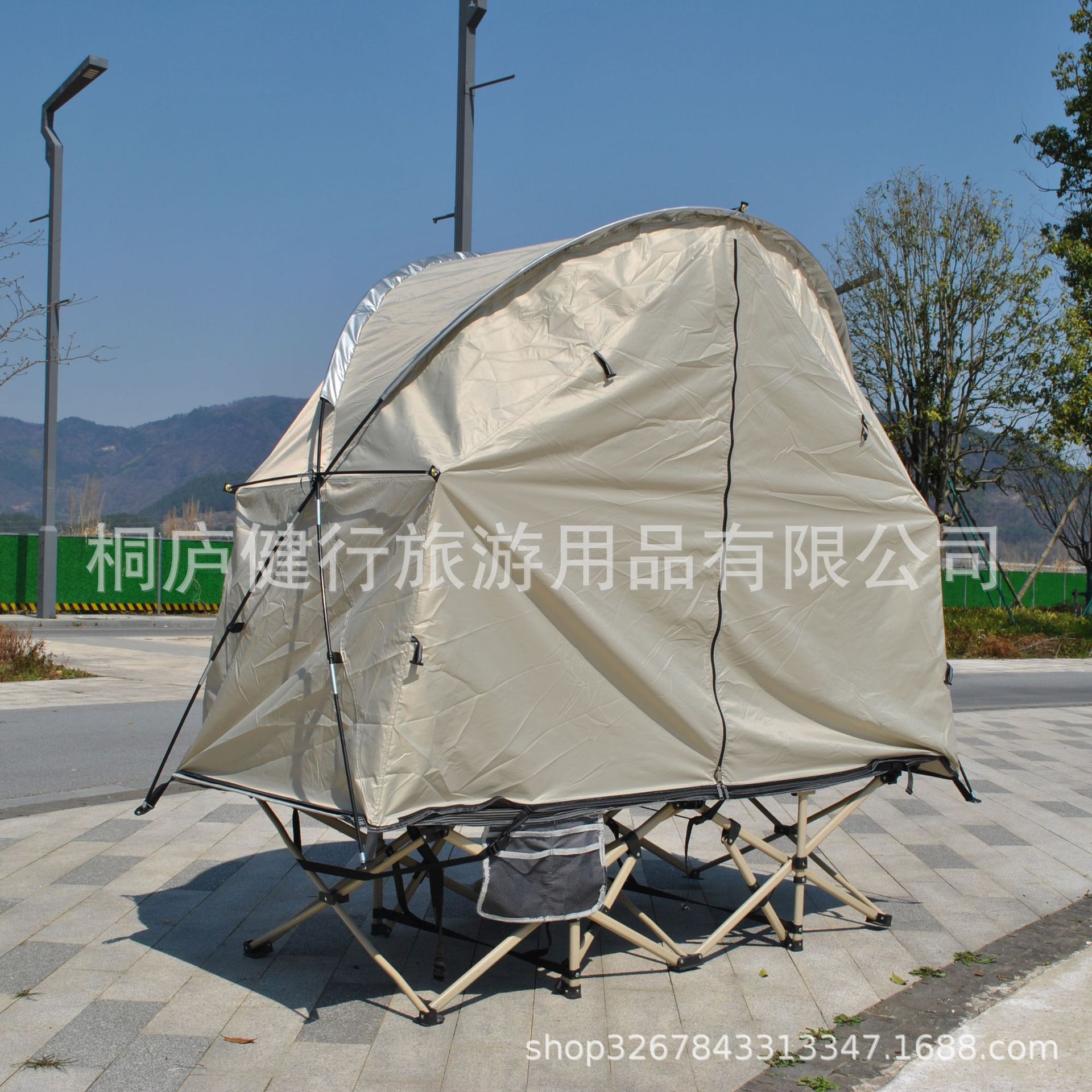 Two-in-one ground tent, camp bed tent, individual soldier tent, independent single person backpack camping tent without bed details Picture