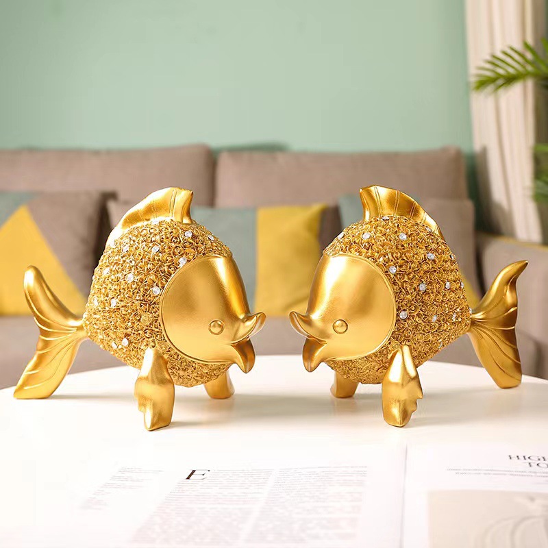 Every year, there are fish-bringing wealth ornaments. The light luxury entrance hall, living room, TV cabinet, wine cabinet, and office desk decorations are all exquisitely handcrafted Specification image