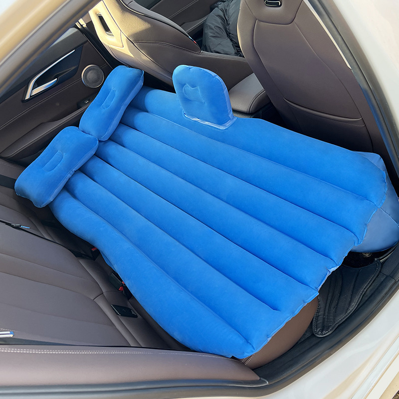 Folding car inflatable bed, PVC flocking car inflatable mattress, SUV in-car travel inflatable bed interior products Specification image