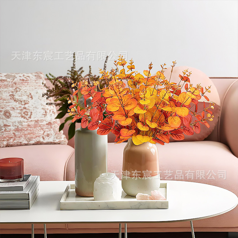 仿真4叉尤加利把束欧式花环插花配草植物墙摆放居家婚庆布置插花产品图