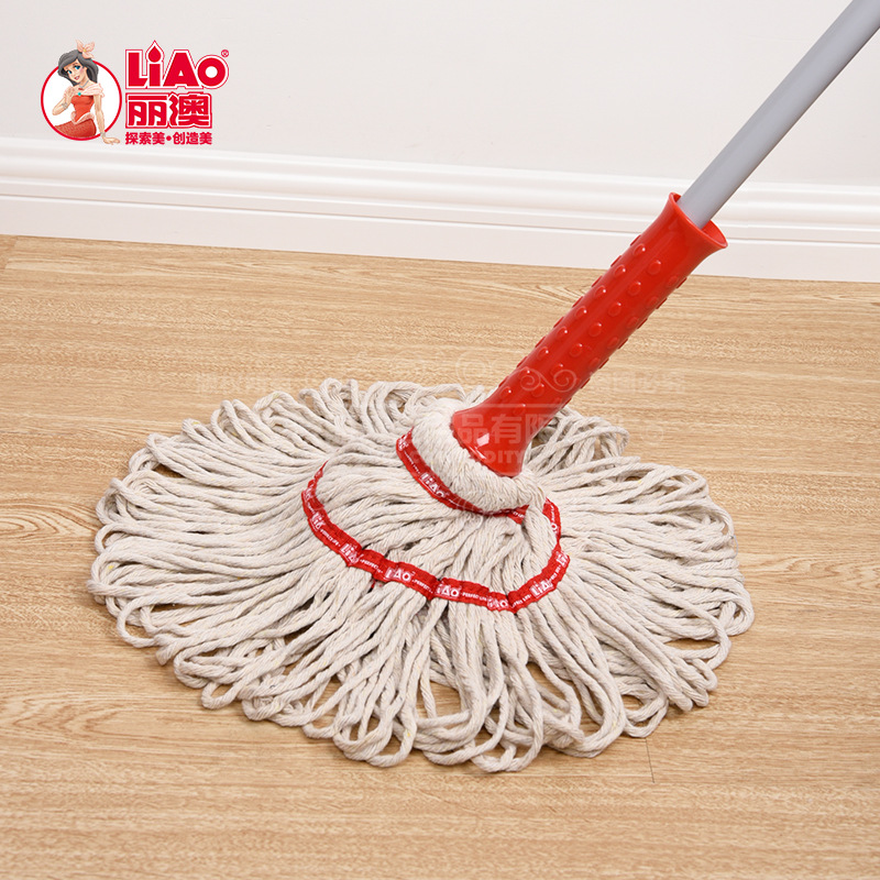 LIAO bathroom water-wringing mop, no need for hand washing, lazy mop, clean with one mop, household water-absorbing floor mop, cotton yarn mop Specification image