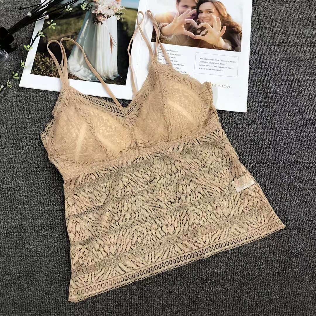 In stock for export to Europe, America and Africa, we offer high-quality, beautiful women's vests without steel rings, sexy bras and sports underwear for women in wholesale Specification drawing