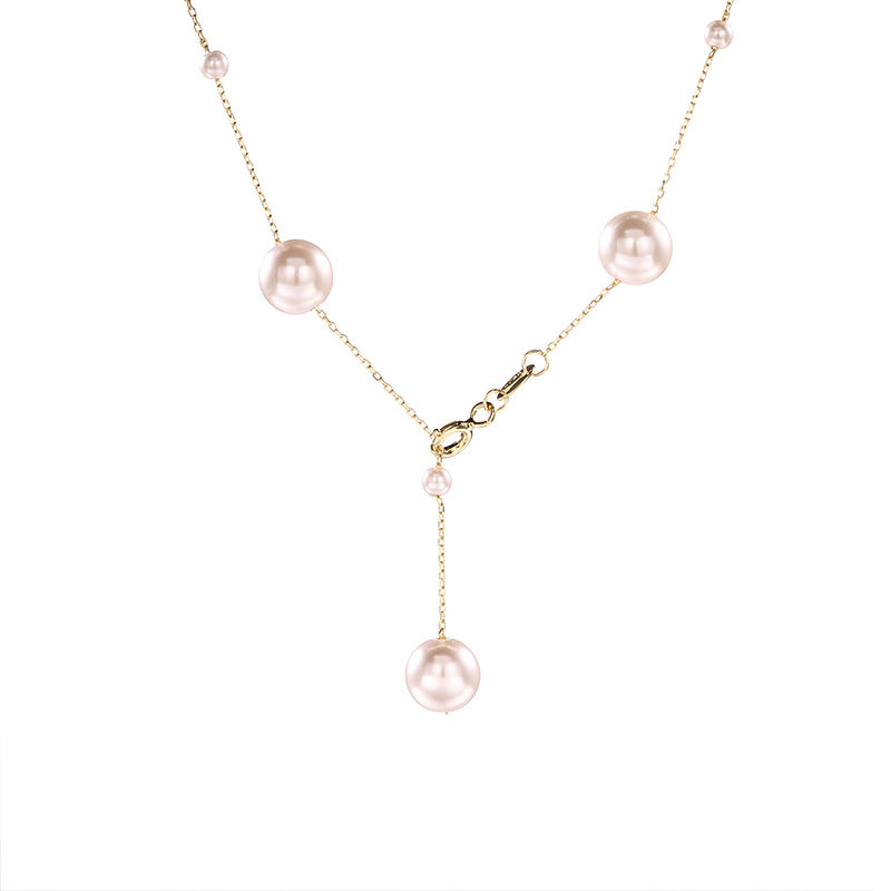 S925 sterling silver 4 ways to wear Starry Sky pearl necklace, light luxury and high-end feel, versatile collarbone chain, exquisite and fashionable necklace Item Picture