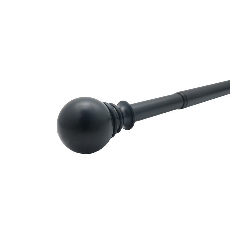 窗帘杆静音加厚黑色单杆罗马杆可调节窗帘轨道工业风北欧窗帘杆子