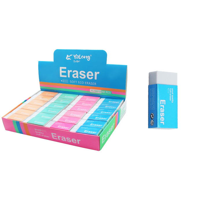High-quality TPR material erasers, small 4-color mixed office and school erasers, student stationery