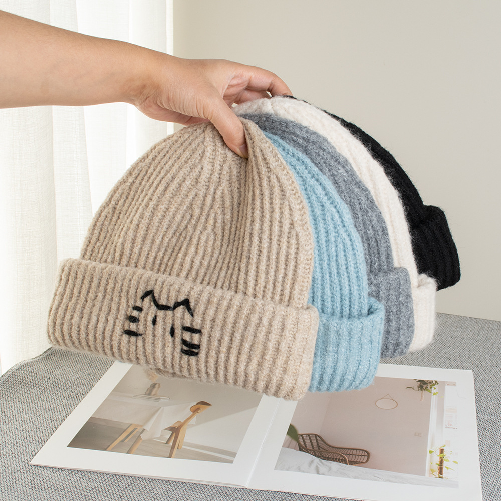 Cross-border customized winter warm woolen hats, cold hats, wool knitted hats, direct sales from cat manufacturers details Picture