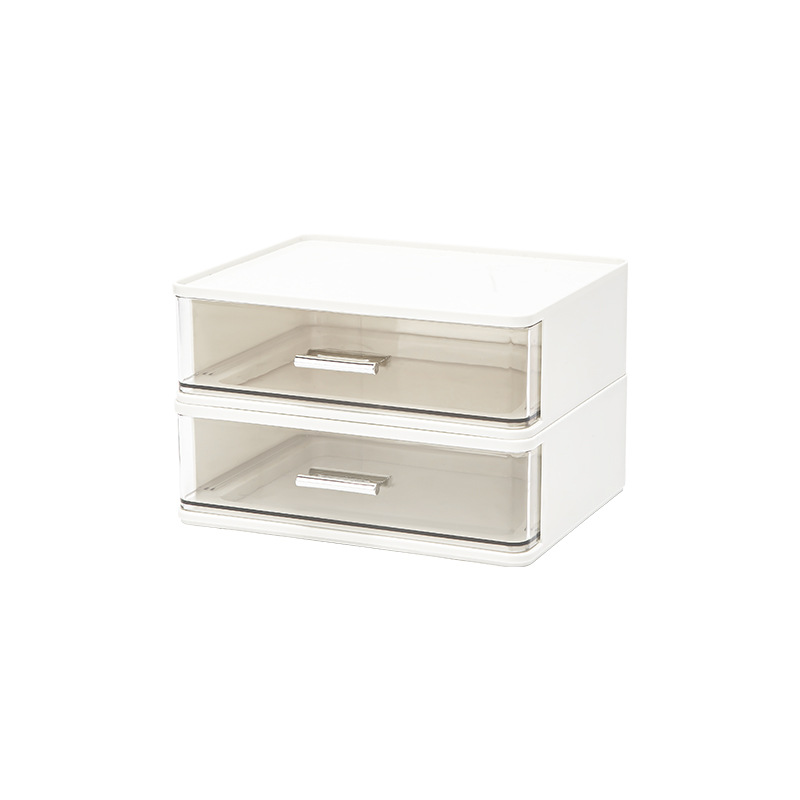Double-layer desktop storage box, drawer cabinet, plastic multi-layer file box, stationery on the office desk, student sundries storage Item Picture