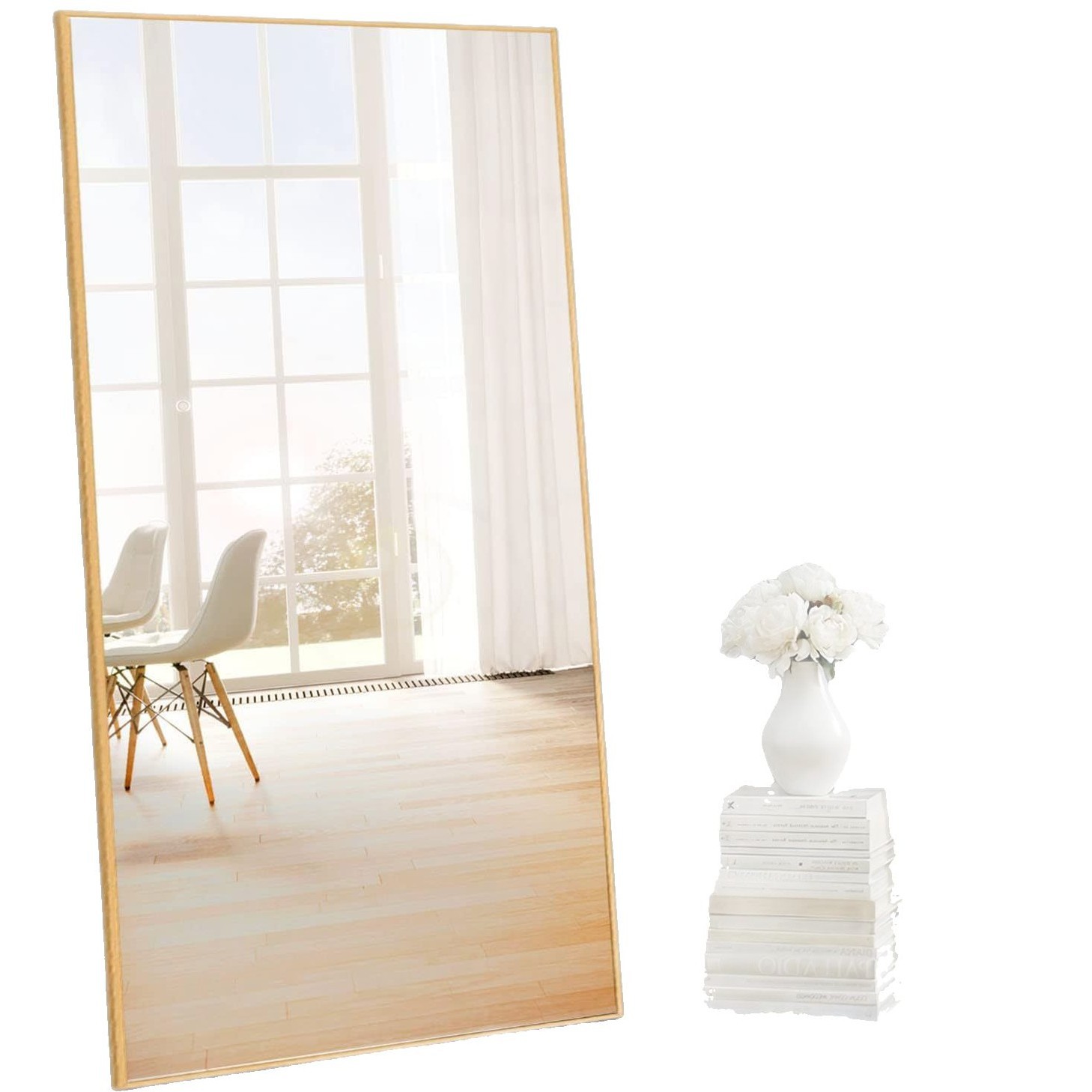 全身镜穿衣落地镜子家用壁挂式女生卧室网红公寓立体挂墙大试衣镜白底实物图