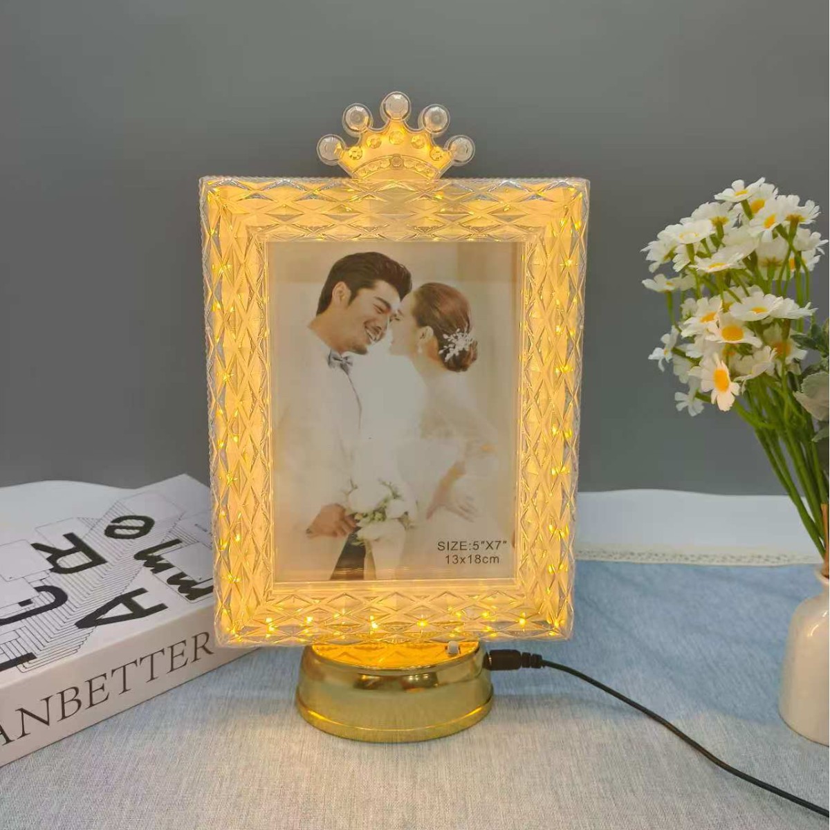 LED相框灯发光相框皇冠高档夜灯相框氛围灯3D立体相框灯厂家直销