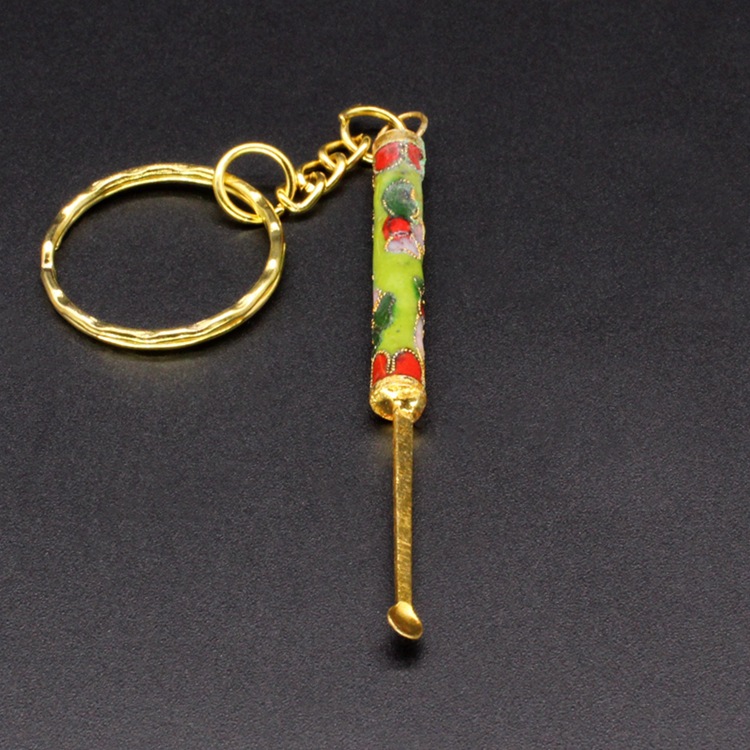 Beijing Cloisonne vintage collection, cloisonne filigree silver blue keychain, pendant ear scoop Item Picture