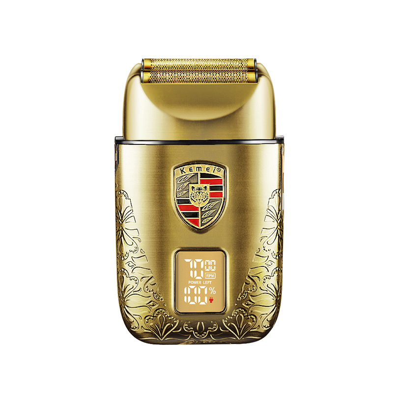 kemei electric shaver Cross-border KM-T93 Reciprocating floating razor Digital display metal beard knife Item Picture