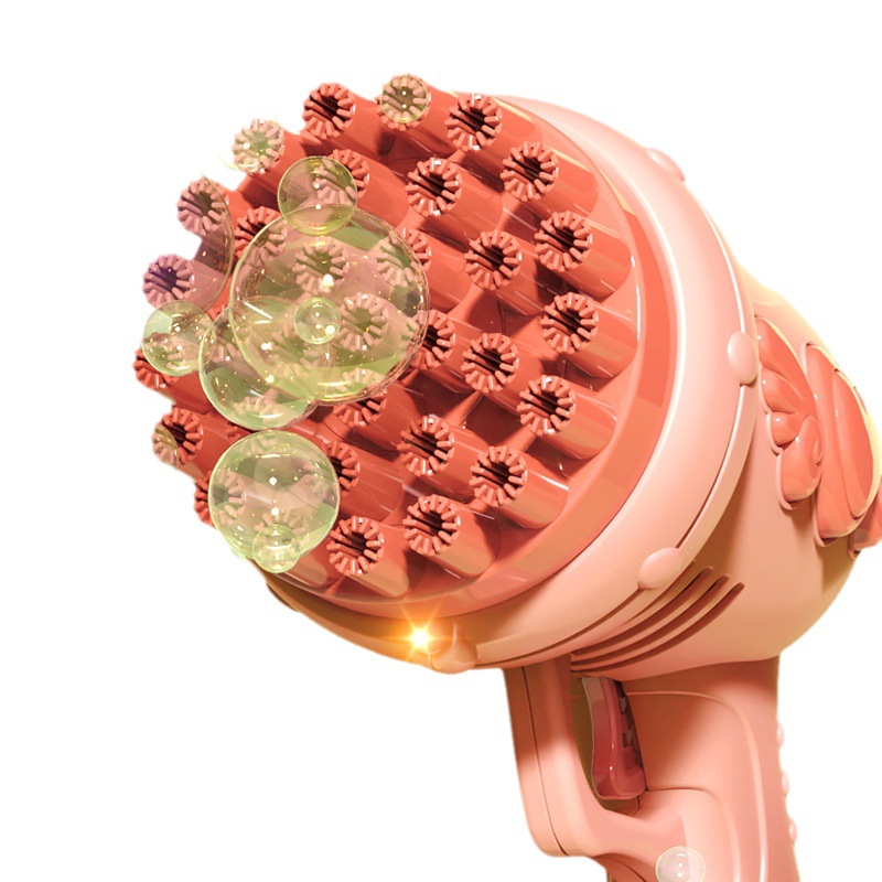 网红爆款32孔天使泡泡机儿童手持加特林枪男女孩玩具少女心全自动白底实物图