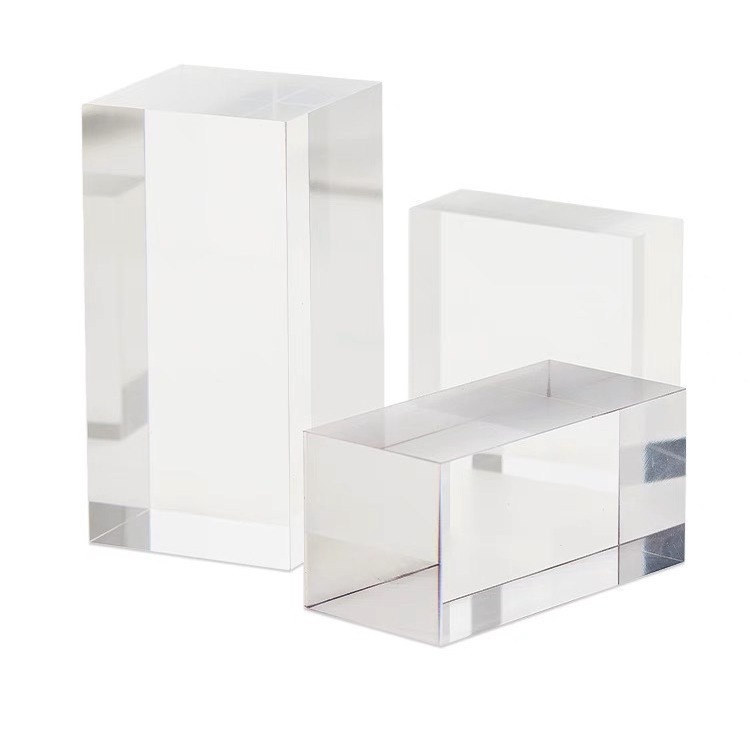 亚克力方块正方体底座水晶模型展示台增高底托首饰透明陈列架定制白底实物图