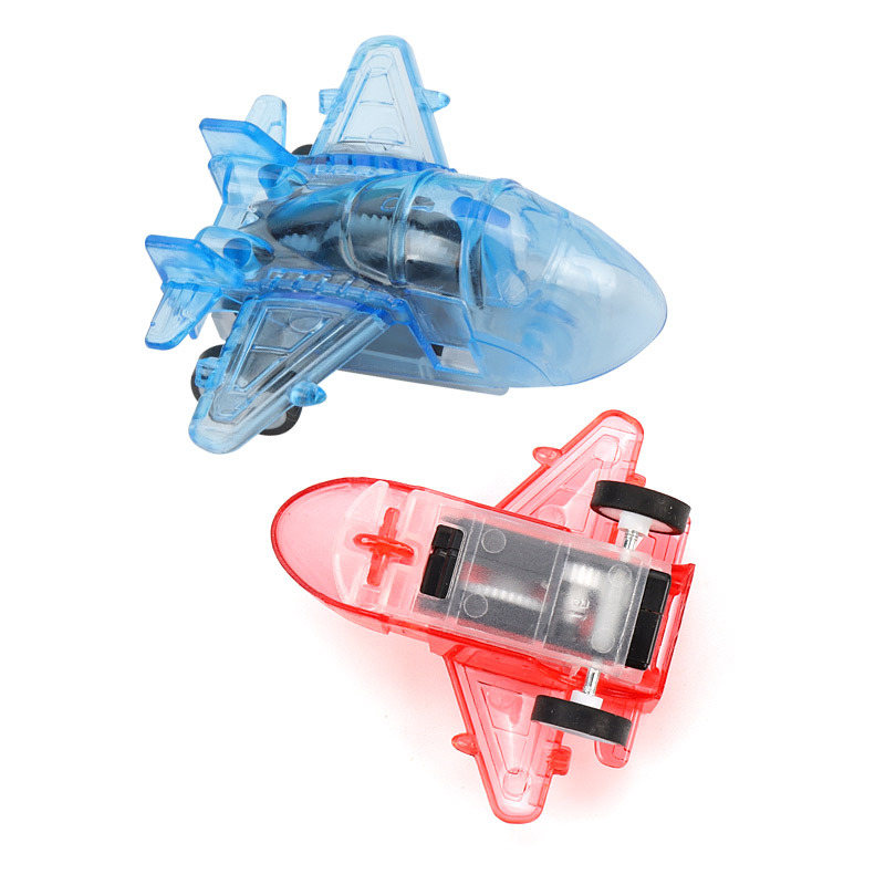 Transparent rebound aircraft toy car, children's toy car, detachable flight model, suitable for boys and girls Item Picture