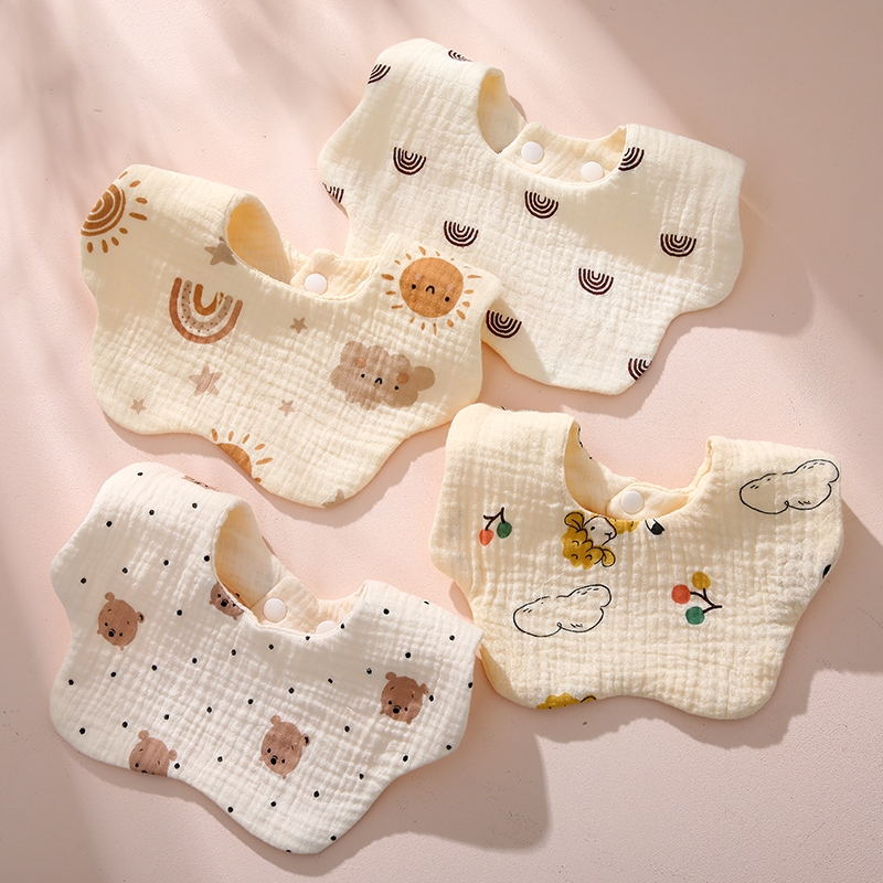 纯棉a类围嘴婴儿可爱口水巾男女新生儿宝宝儿童吸水全棉纱布围兜