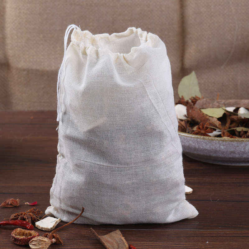 Pure cotton gauze bags, drawstring filter bags, soup cooking residue separation bags, traditional Chinese medicine decoction bags, marinade bags, spice seasoning bags details Picture