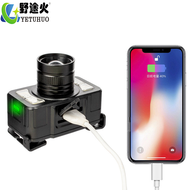 Nuevo LED rojo y blanco inteligente sensor de luz frontal al aire libre luz de cabeza de luz fuerte faro de pesca USB recargable Item Picture