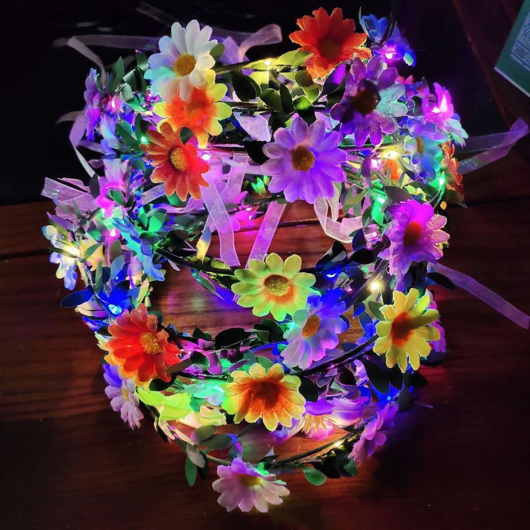 Luminous garlands, seven-color flashing garlands, sunflower headwear, new children's toys, wholesale from night market stalls Specification image
