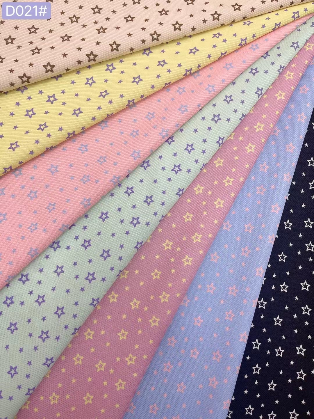 New printed fabric, colorful stars, five-pointed stars, clothing fabric, bag fabric, children's clothing fabric, digital printing