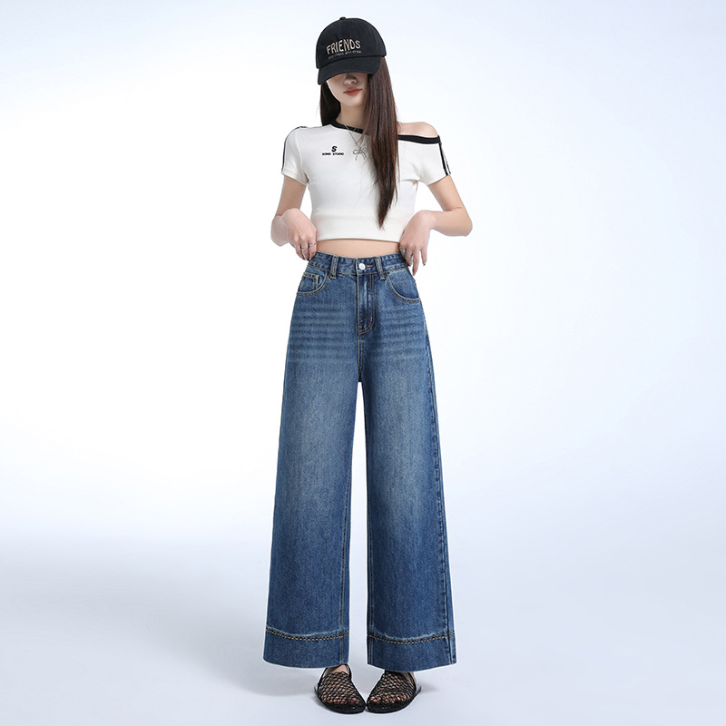 High-waisted slimming baguette cigarette tube jeans, fashionable and versatile jeans, super soft drape, women's pants Specification image