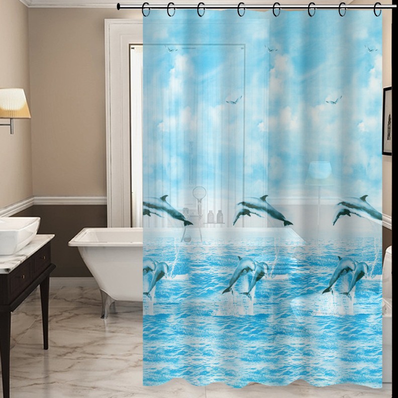 浴帘涤纶/浴室帘欧式/折叠浴帘/浴室帘peva/浴室帘女人简约细节图