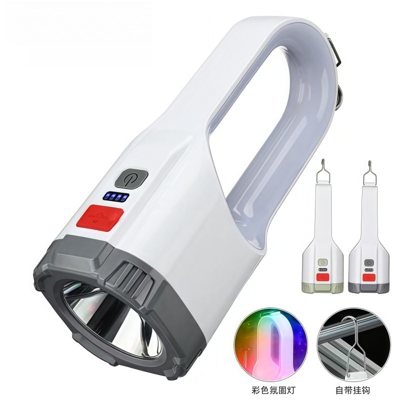 跨境新款露营灯七彩色氛围灯多功能USB充电便携式手提灯手电筒