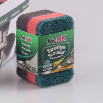 Mr.OK factory direct supply sponge scouring pads, double-sided cleaning sponges, kitchen cleaning sponges, dishwashing sponges, pot scrubbing sponges Specification image
