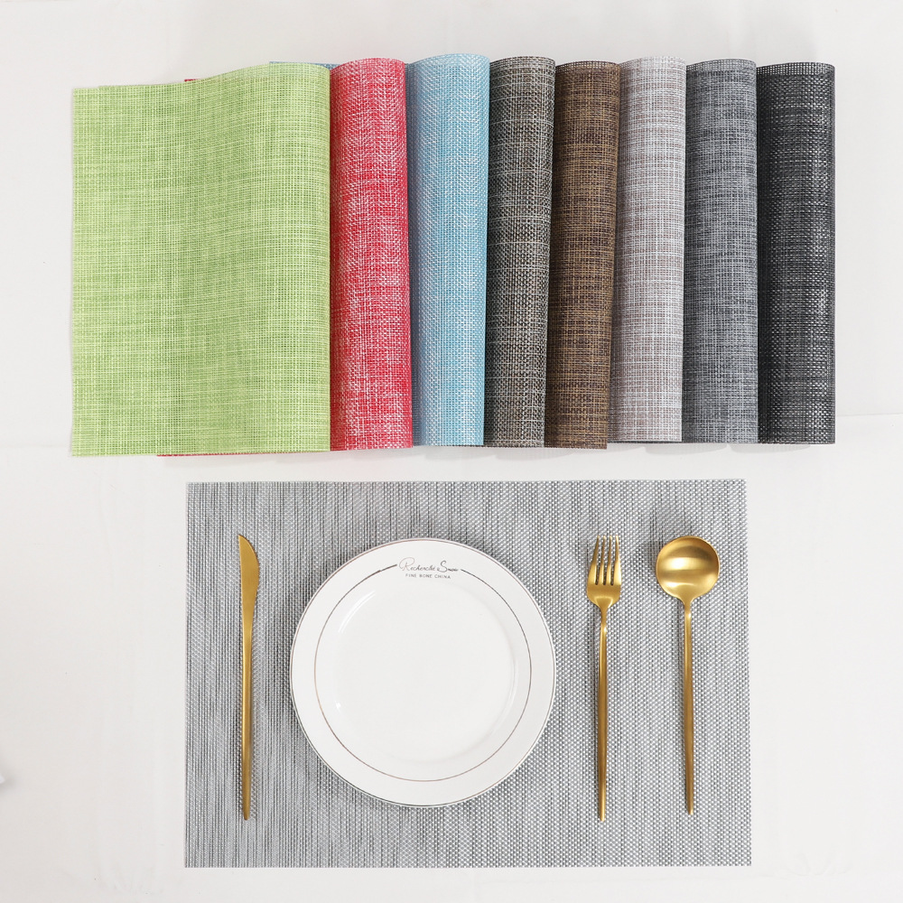 外贸热销经典编织系列特斯林pvc材质餐垫ins风高级感杯垫桌垫可裁