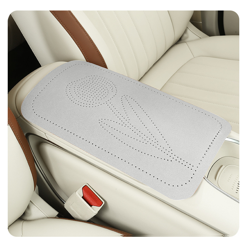 跨境电商专供速卖通亚马逊2024年新款郁金香翻毛皮汽车扶手箱垫                             细节图