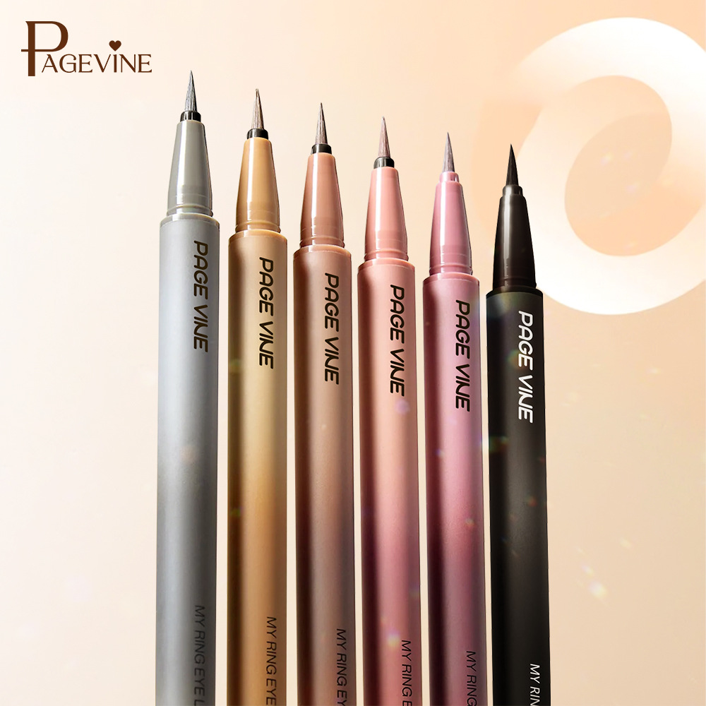 Cross-border new product PAGE VINE Fine Color eyeliner Liquid Pen is waterproof, sweat-proof, not easy to smudge, long-lasting soft brush