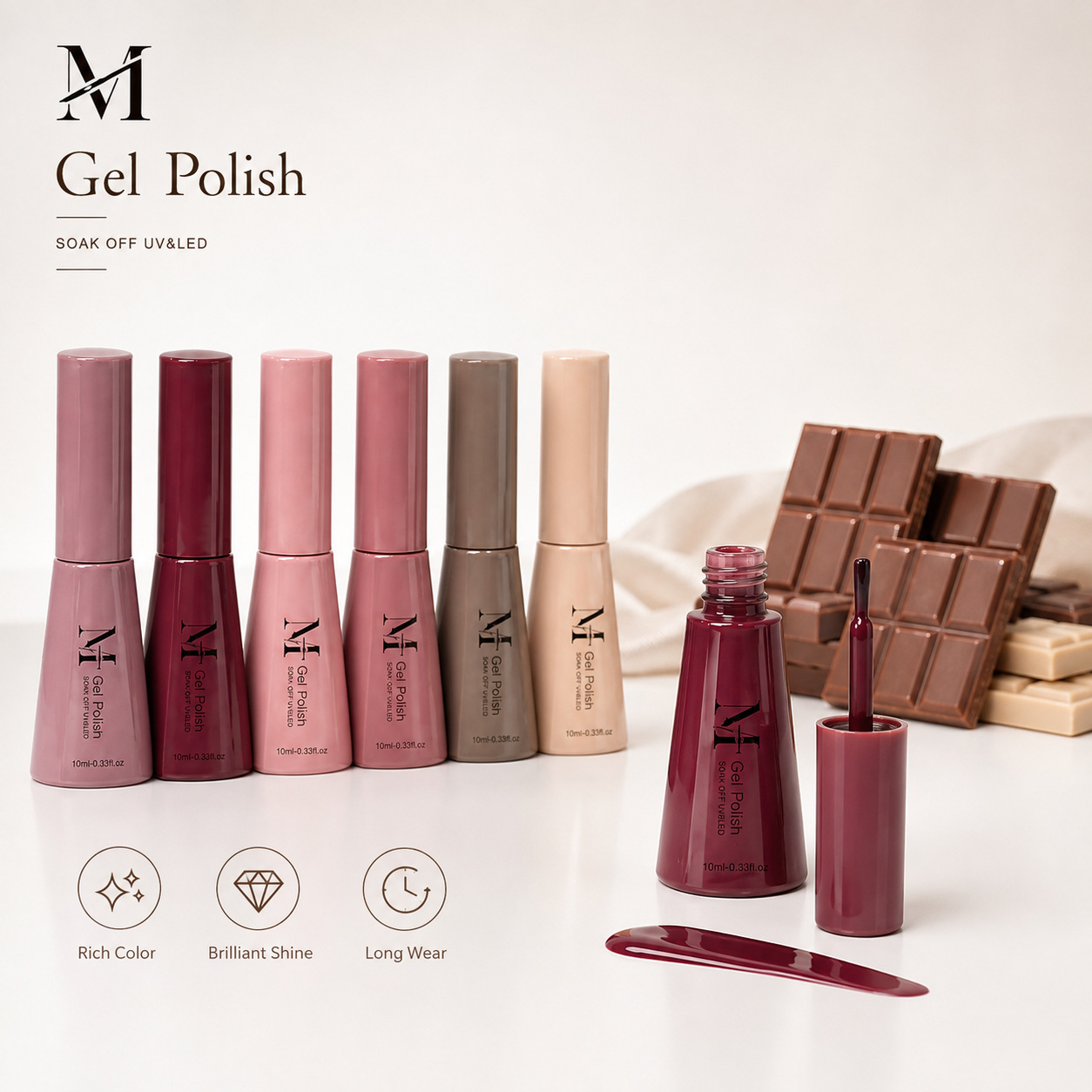The cross-border best-selling chocolate brown series nail polish gel 2025 new model is directly sold from the factory of Maillard Nail Art Application Scenario