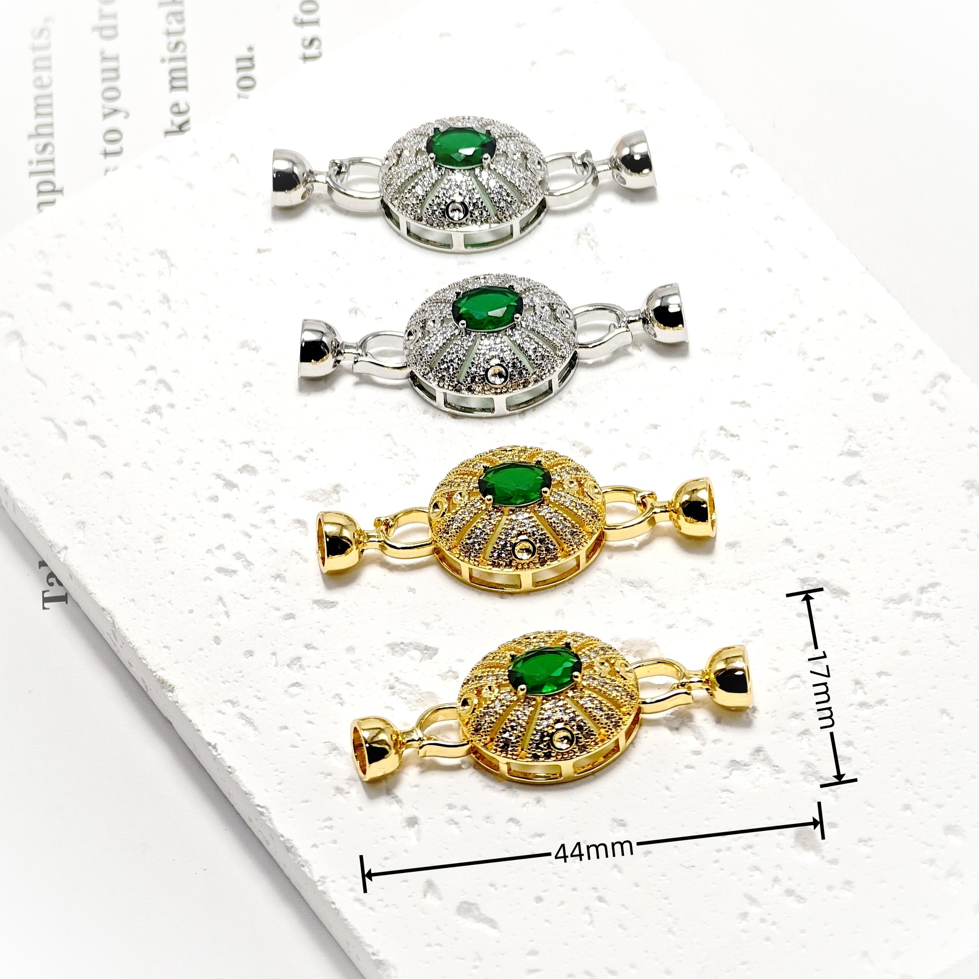 diy jewelry accessories: 18k gold-inlaid micro-inlaid zircon handcrafted bracelet, necklace, connecting buckle, ending buckle, creative details Picture