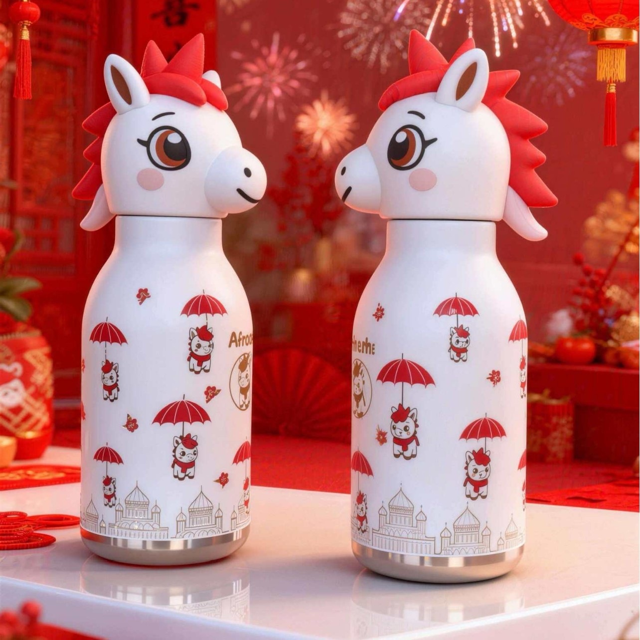 跨境新款TK亚马逊热卖创意可爱独角兽卡通公仔国潮儿童女生保温杯