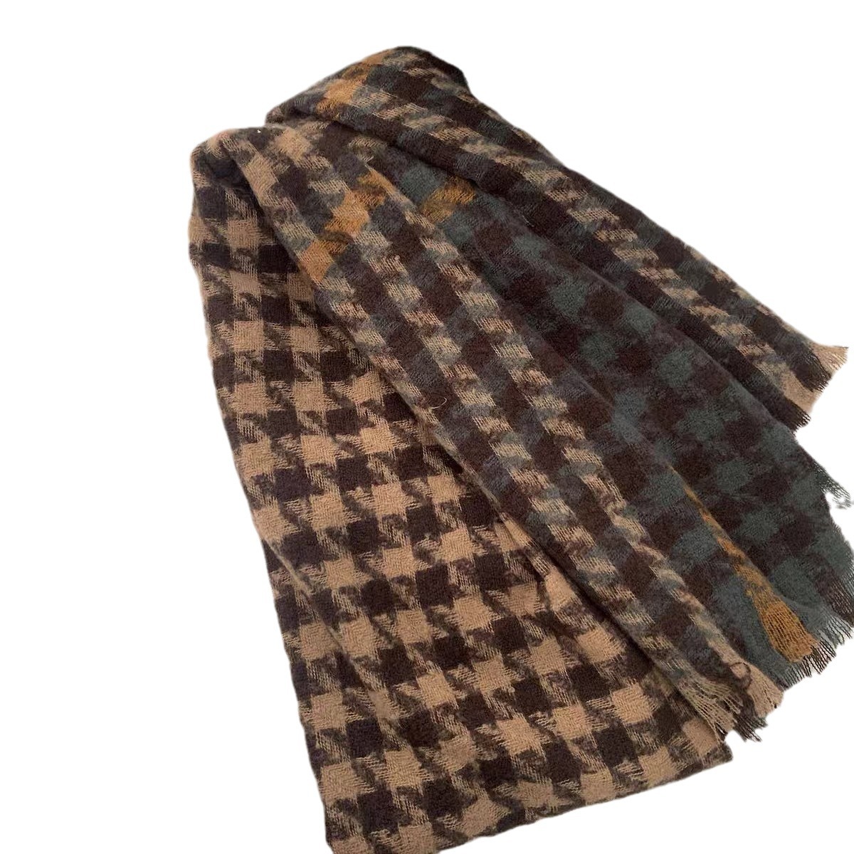 围巾/烫钻围巾/围巾女长款百搭/围巾女士长款百搭/红围巾白底实物图