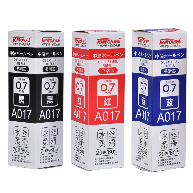 Tianfeng Zhongyou Pen Refill Universal Press 017 Zhongyou Pen Refill, 3 red, blue and black ones per bag for smooth writing details Picture