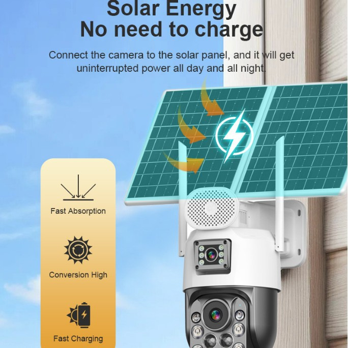 36x optical zoom HiEasy solar-powered 4G surveillance camera for cross-border exclusive dual-screen Application Scenario