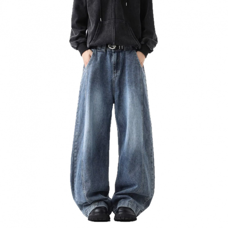 男士牛仔裤薄款/男士修身牛仔裤的夏天/牛子裤男士潮流/牛仔裤/牛仔裤加绒白底实物图