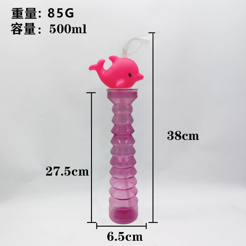 Cross-border bestsellers: Disposable cartoon animal plastic cups, juice drink bottles, little dolphin coconut tree creative straw cups Application Scenario