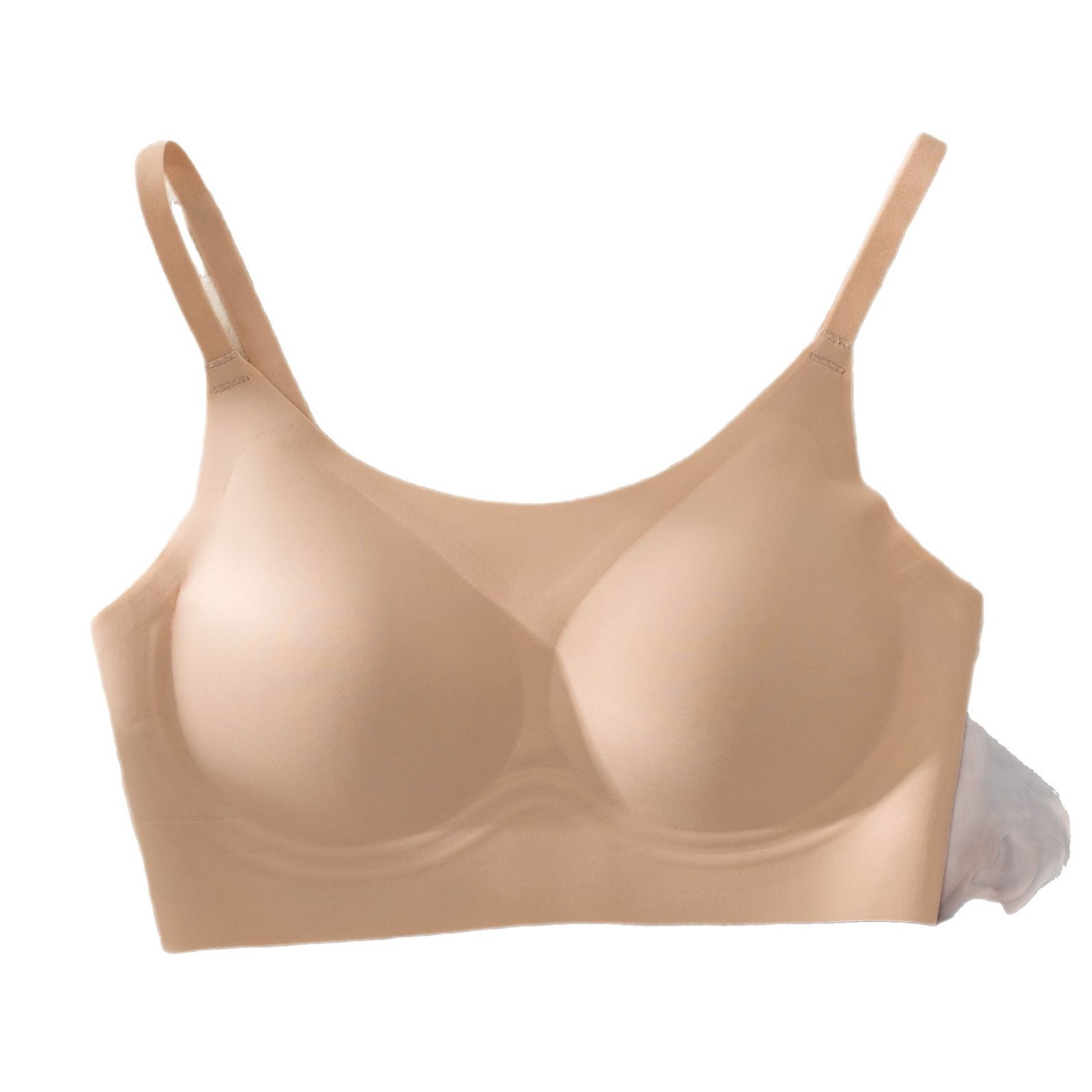 Silk seamless underwear, women's small breasts, anti-sagging, lace-pulling bra, summer thin white T-shirt, not even transparent, invisible Item Picture