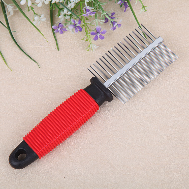 Fengyuan Foreign Trade Pet Supplies are of high quality and low price. We offer direct sales and wholesale of double-row needle stainless steel pet dog combs Specification image