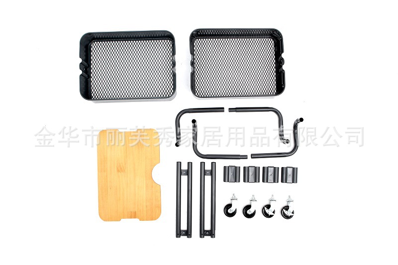 厂家供应出口北欧可移动茶几铁艺边桌懒人桌简易电脑桌床头柜白底实物图