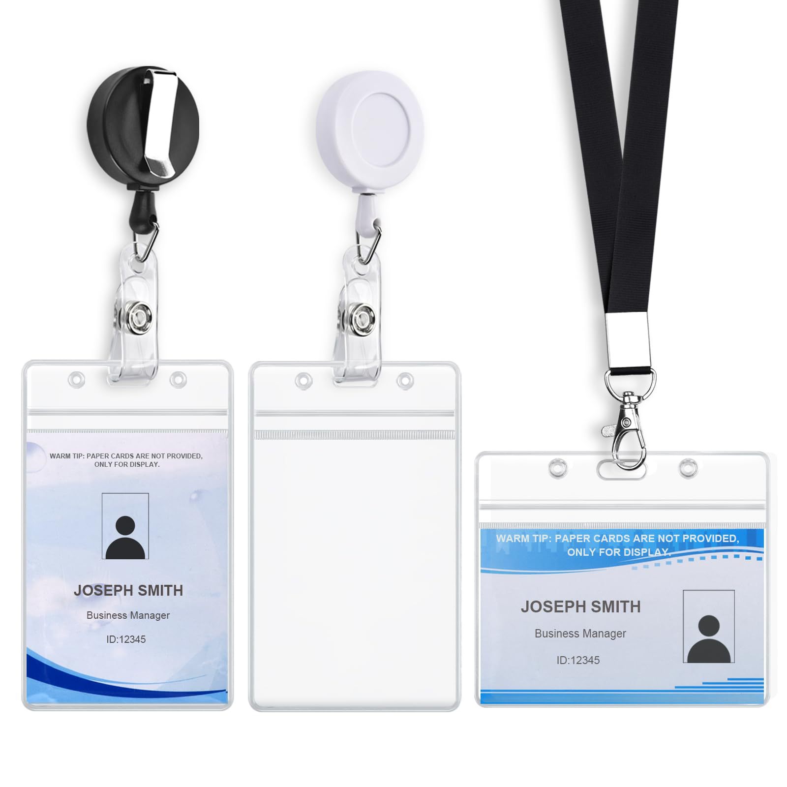 Cross-border best-selling horizontal and vertical waterproof ID card holder, lanyard, easy-pull buckle, easy-pull telescopic name tag, badge card holder