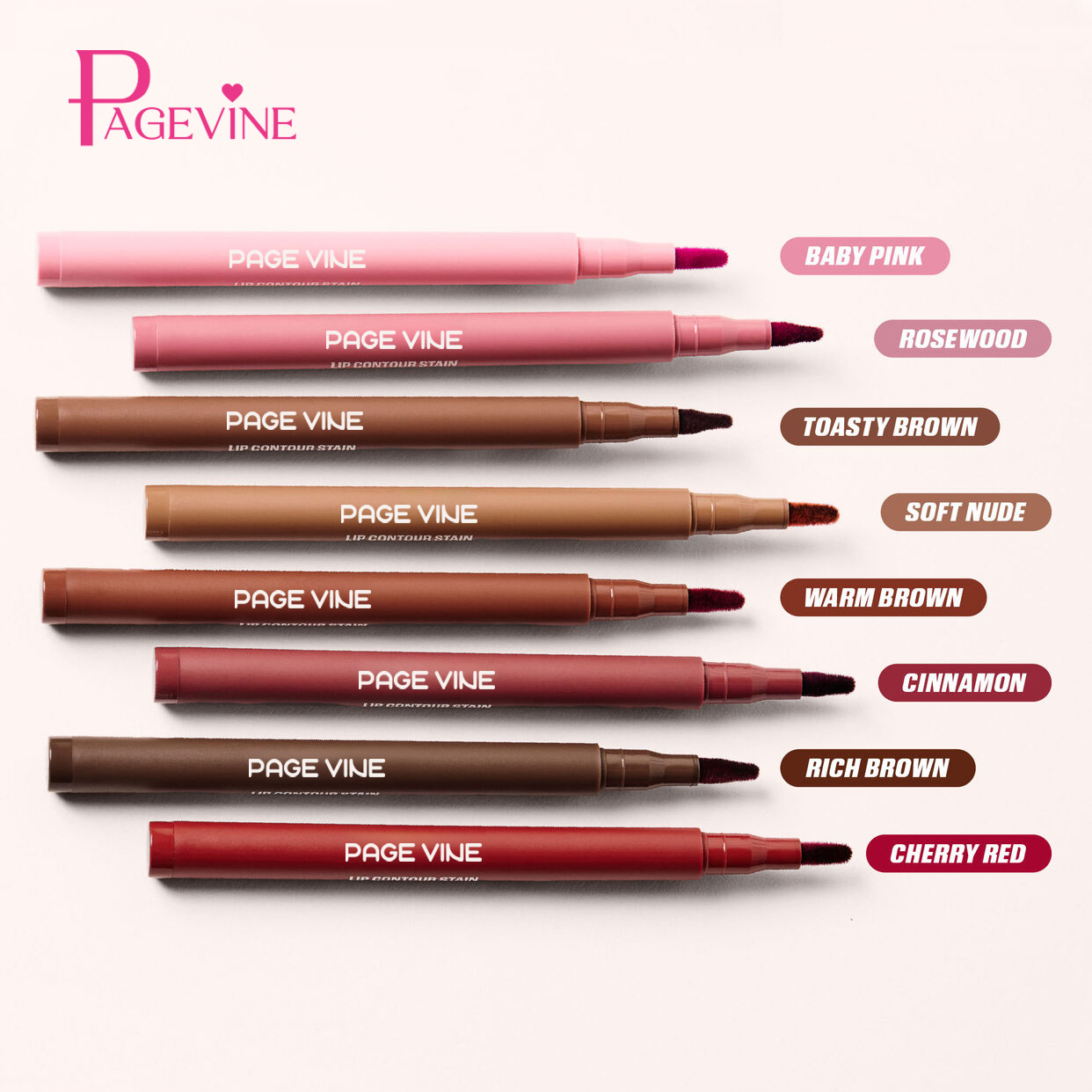 Cross-border bestseller PAGE VINE velvet lip liner, TK, best-selling waterproof non-stick cup lip liner, export makeup Application Scenario